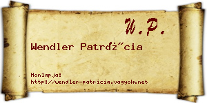Wendler Patrícia névjegykártya